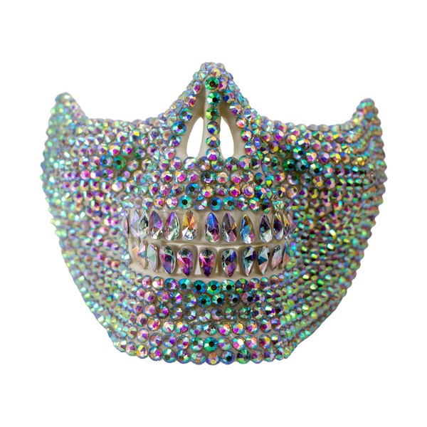 Western F.a.s.h.i.o.n Rhinestone Skull Mask (Aurora Borealis)