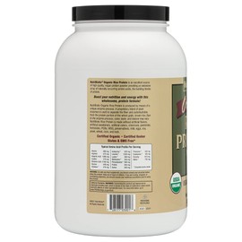 NutriBiotic Certified Organic Rice Protein Plain, 3 Pound | Low Carbohydrate Vegan Protein Powder | Raw, Certified Kosher & Keto Friendly | Made Without Chemicals, GMOs & Gluten | Easy to Digest