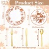 125PCS Thanksgiving Plastic Plates Pomegranate Design for Fall Party