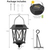 Solar Lanterns Outdoor Waterproof, Hanging Solar Lights with Glass Shade