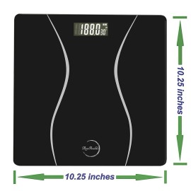 Realremhai Scale for Body Weight, Digital, Accurate, Sleek, Black and Durable for Home Use