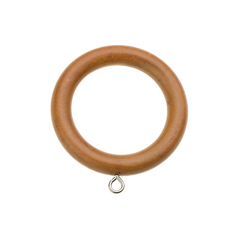Jasmine Waldorf Wooden Curtain Pole Rings Pack of 6 (Teak
