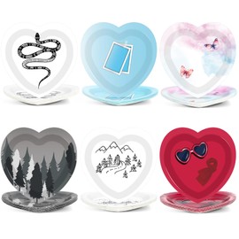60 Pcs Birthday Paper Plates Heart Shaped Dinner Party Plates for Popular Singer Party Supplies Music Theme Disposable Dinnerware Plates for Music Fans Birthday Baby Shower Party Decorations Favors