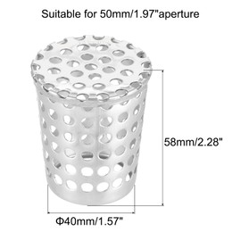 uxcell Gutter Guard Filter, 304 Stainless Steel Downspout Guard Filter Strainer for Stop Leaves Blockage, Fit for 50mm/1.97" aperture