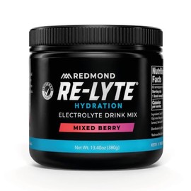 REDMOND RE-LYTE, Electrolitos Naturales con Real-Salt, Hidratación Clean sin Calorías ni Azúcares, 60 Porciones, Sabor Mixed Berry