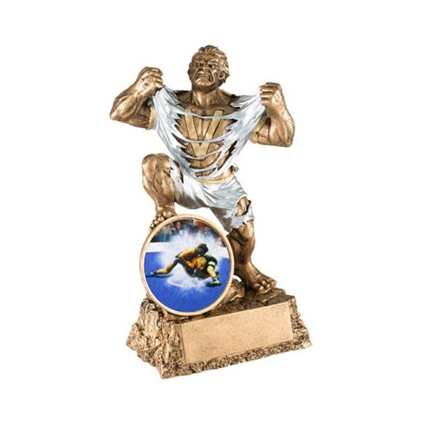 Wrestling Monster Trophy with 3 lines of custom text