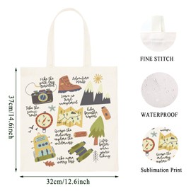 WCGXKO Outdoor Lover Gift Hiking Lover Merchandise Mountains Shopping Bag Gift For Hiker (Adventure T)