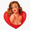 Pin Up Coeur 01 Bumper Sticker Window Vinyl Decal 5"