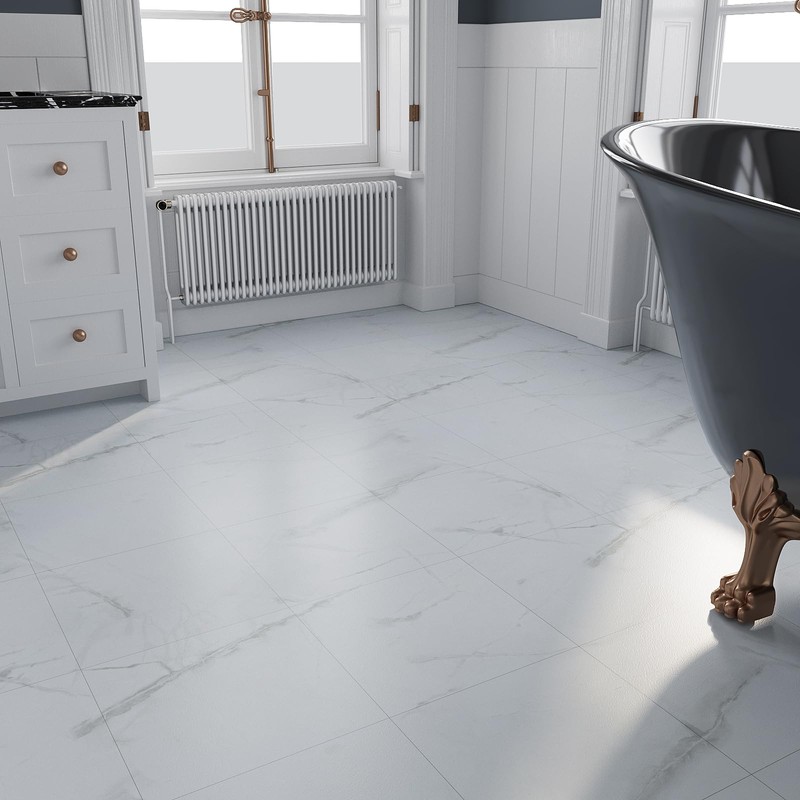 VEELIKE Marble Peel and Stick Vinyl Flooring for Kitchen Bathroom
