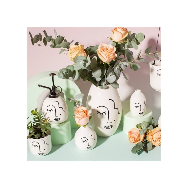 Sass & Belle Abstract Face White Large Vase