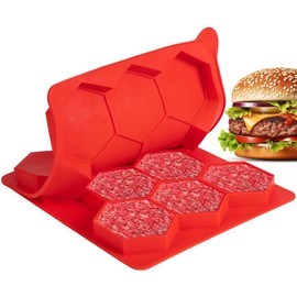 Burger Mold 8 in 1, Meatball Maker, Hamburger Slider Silicone Mold Burger Master, Hexagonal Hamburger Patty Maker, Kitchen Utensils Shaped