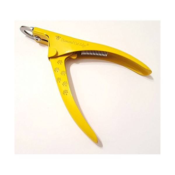 Diamond Cut Edge Yellow Stainless Steel Pet Dog Cat Nail Toe Claw Clippers Scissors Trimmer Cutter Grooming Tool