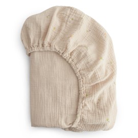 mushie Extra Soft Muslin Fitted Crib Sheet | 192 Thread Count | 28"x 52" (Kites)