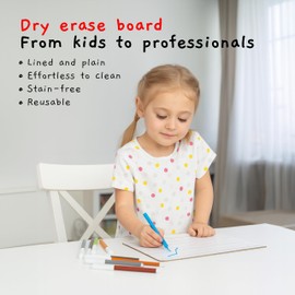 Board Geeks 1 Small Dry Erase Board for Kids - White Board for Kids | Individual Dry Erase Board for Kids - Portable Kids Mini Whiteboard | Double Sided Small White Boards | Lined and Plain, 9"x12"