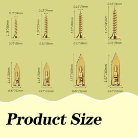 360PCS Self Drilling Drywall Anchors and Screws Kit, 4 Different Zinc Plated Steel Self Drilling Anchor Screws Drywall, Metal Expansion Anchors for Drywall, No Drill Or Holes in Wall