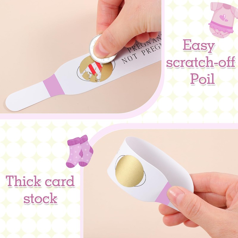 Sinload 40 Pcs Pink Scratch off Pregnancy Test Kit Baby