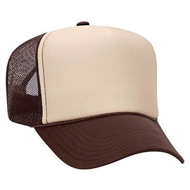 Otto Cap 5 Panel High Crown Mesh Back Trucker Hat Polyester Foam Front