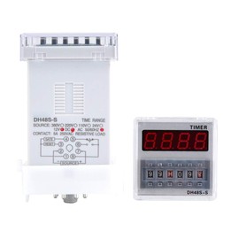 Programmable Delay Time Relay 0.1S-99H 8-Pin DH48S-S 12V/24V/380V Digital LCD Display Timer (12V AC/DC)