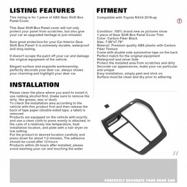 x xotic tech Inner Car Center Console Gear Shift Transmission Box Frame Cover Trim, ABS Carbon Fiber Pattern, Compatible with Toyota RAV4 2019 2020 2021 2022 2023 2024 2025