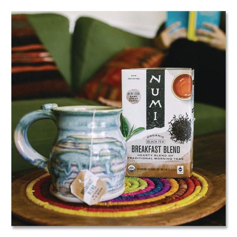 Numi 10220 Organic Teas and Teasans, 1.4oz, Breakfast Blend, 18/Box