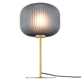 Modway Reprise 1-Light Modern Glass Table Lamp in Black/Satin Brass