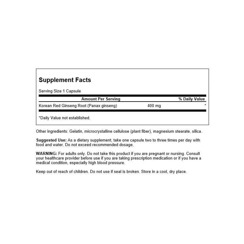 Swanson Full Spectrum Korean Red Ginseng Root 400 mg 90