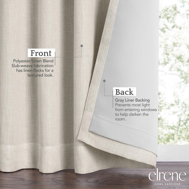 Elrene Home Fashions Harrow Solid Texture Blackout Single Window Curtain