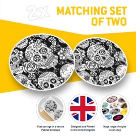 2 x 7.5cm Vinyl Stickers - Sugar Skulls Pattern Mexican Mexico Decals 41206