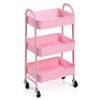 AGTEK 3-Tier Rolling Carts with Wheels, Rolling Utility Cart with
