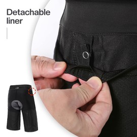 BERGRISAR MTB Cycling Shorts Men's Mountain Bike Shorts Baggy Cycling Shorts Breathable Lightweight, Removable padded black