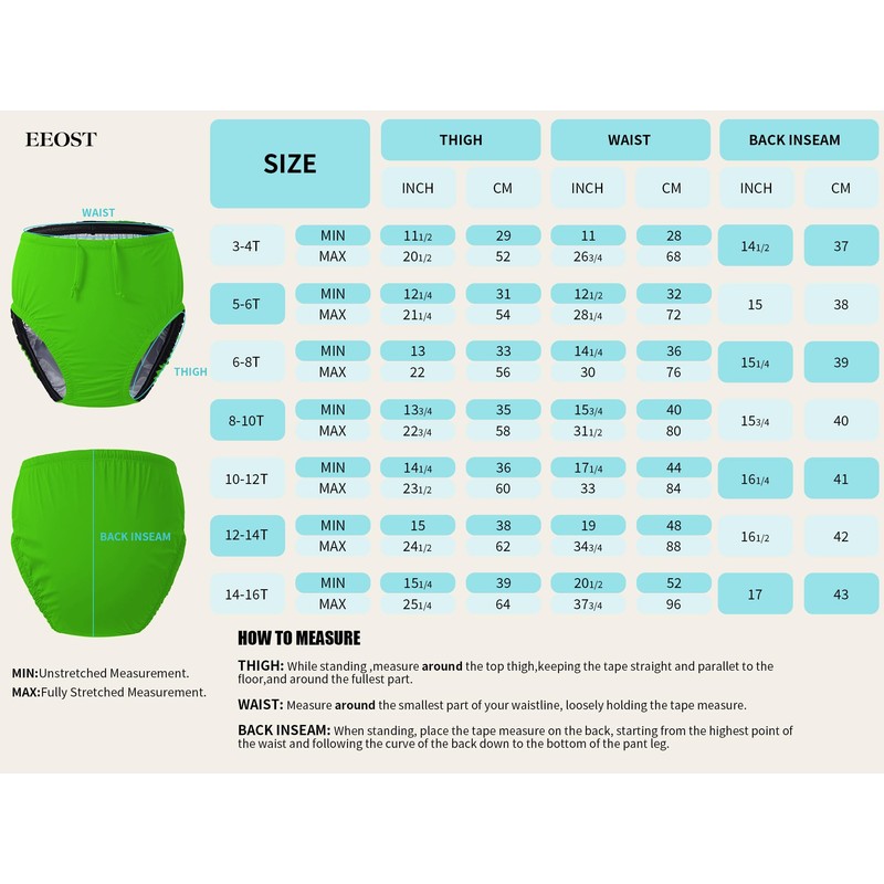 EEOST Youth Special Needs Reusable Swim Diapers Swimwear for Incontinence