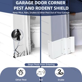 Garage Lower Corner Pest Shield - Aluminum Rodent & Snake Barrier, No Foam No Adhesives DIY Kit, Blocks Insects & Pests at Source, Lifetime Protection for Most Garage Doors