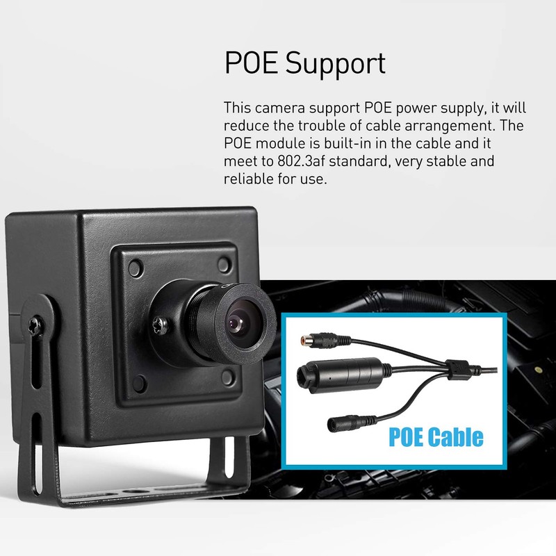 Mini POE IP Camera with Audio, Indoor Security Camera P2P