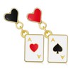 BESPORTBLE 1Pair Heart Playing Card Dangle Earrings for Women Asymmetric
