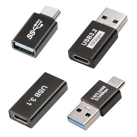Pastall - Juego de 4 adaptadores USB 3.1 actualizados, tipo C a USB A cargador convertidor