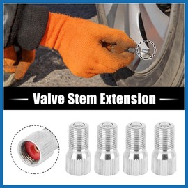 A ABSOPRO 4pcs 19mm Chrome Tyre Valve Cap Extension Adaptor for Car Truck Item Replacement