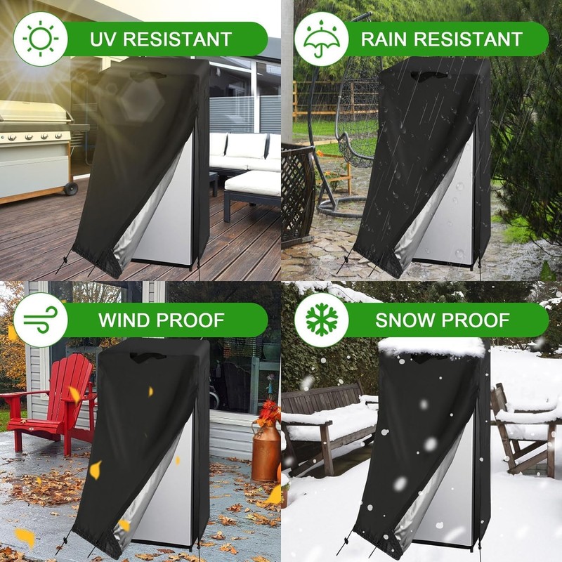 Guisong Refrigerator Cover, Waterproof&Dustproof Cover for Protecting Upright Freezers/Beverage Refrigerator-Suitable