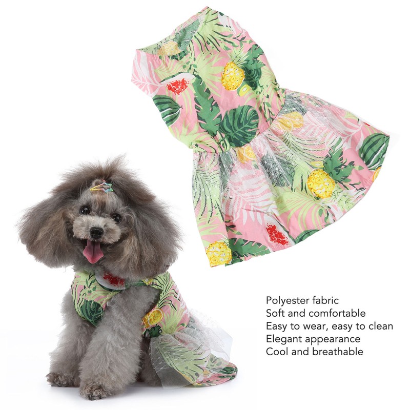 Dog Dress Romantic Classic Leaf Pattern Soft Comfortable Doggie Princess