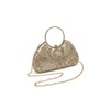 Kitise Women Sparkling Rhinestone Studded Floral Embroidered Round Handle Evening