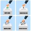 4 Pack Cardboard Ballot Box, Raffle Boxes, Donation Ballot Boxes