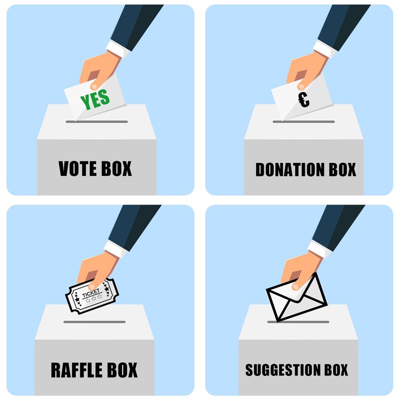 4 Pack Cardboard Ballot Box, Raffle Boxes, Donation Ballot Boxes
