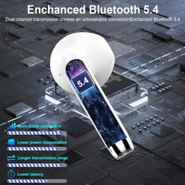 Bluetooth Headphones, Wireless Bluetooth 5.4 In-Ear Headphones with 4 HD Mic, 2025 Wireless Headphones 42 Hours ENC Noise Cancelling Earbuds Deep Bass, IP7 Waterproof Earphones, LED Display, USB-C