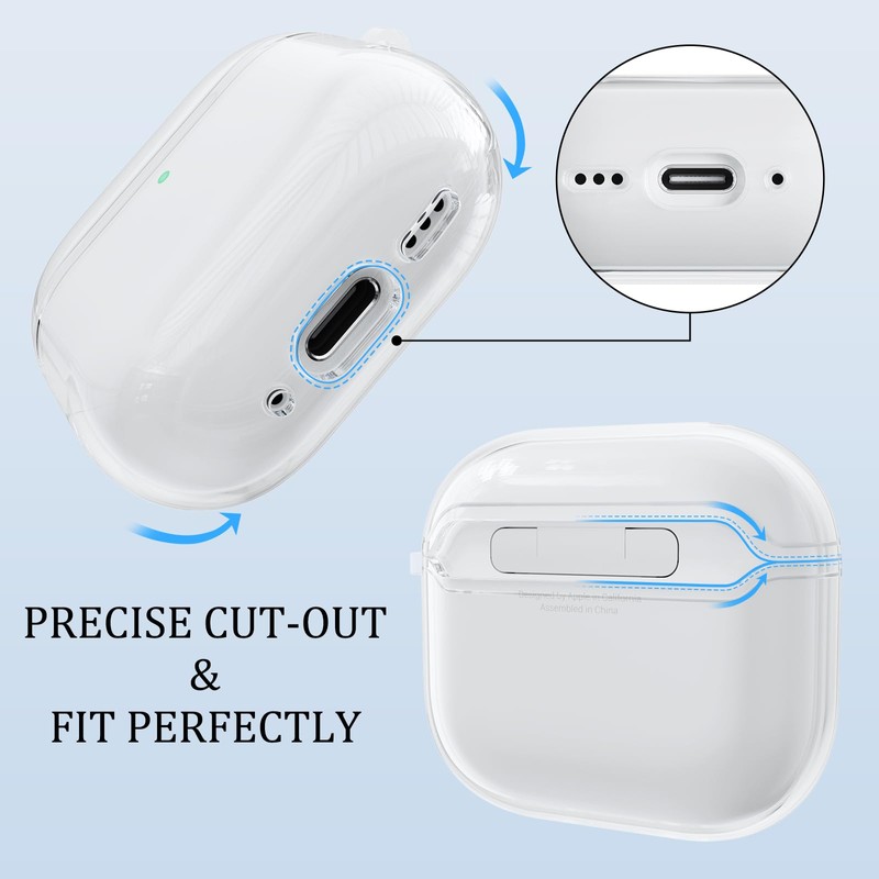 Meliya Clear Cover for AirPods 4 Case, Soft TPU Shock
