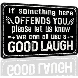 No Weenies Allowed Metal Signs for Home Decor Stylish Wall Art Door Sign Room Wall Decor For Men Women 8 X 12 Inch - Color: Laugh