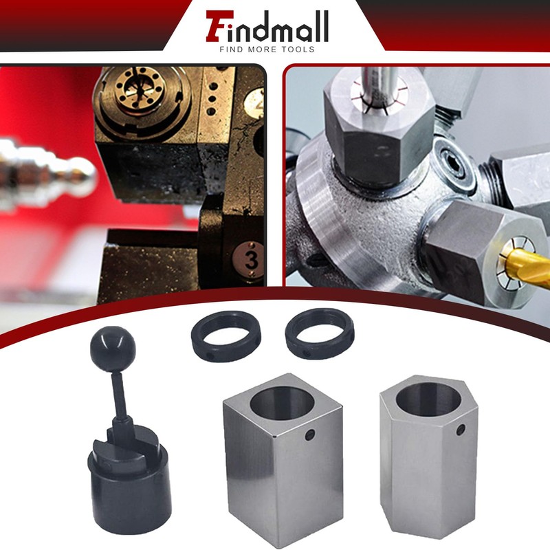 findmall 5C-CB 5C Collet Block Set Hex, Square Collets and