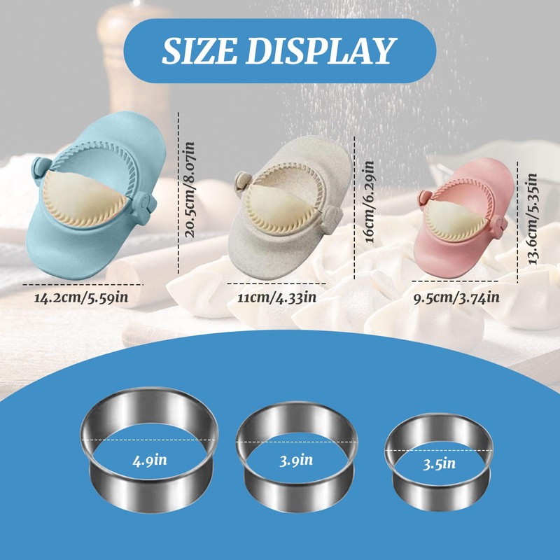 8Pcs Dumpling Maker, Dumpling Press 3 Sizes Empanada Maker, Dumpling