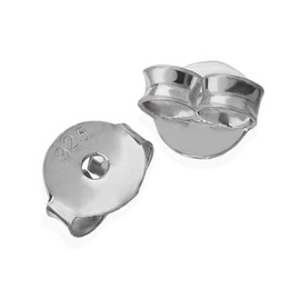 NKlaus 5 Pairs of 925 Sterling Silver 5 mm Counter Stud Earrings for Silver Stud Earrings Pousettes Ear Nut Butterfly Clasp Hole: 0.75 mm 2057, Sterling Silver, without stone