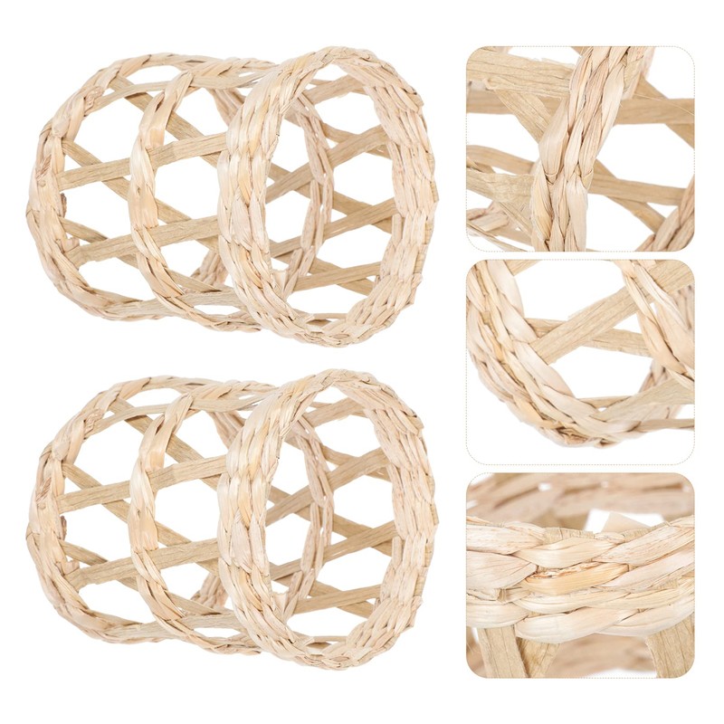 GANAZONO Straw Weaving Cup Sleeves 3.74X10.62X3.54In Lightweight Cup Anti-Scald Covers