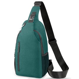 Crossbody Sling Bag for Women & Men, Waterproof Sling Backpack with USB Charging Port, Lightweight Shoulder Chest Bag for Hiking, Travel (Cyan Blue)