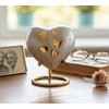 Esplanade Brass Cremation Mini Heart Urn Keepsake Memorial, Small Urn